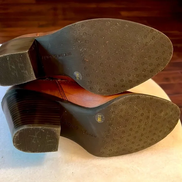 Antonio Melani Leather and Calf Hair Western Boots Size 7.5 Brown - Picture 8 of 12